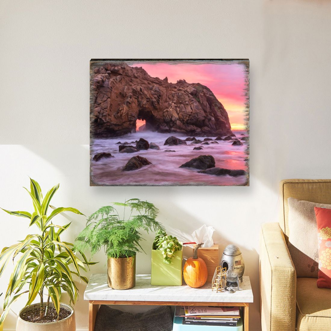 Ocean Sunset Art Wooden Wall Art by Nature Wonders - Nature Wildlife Decor - 95403B