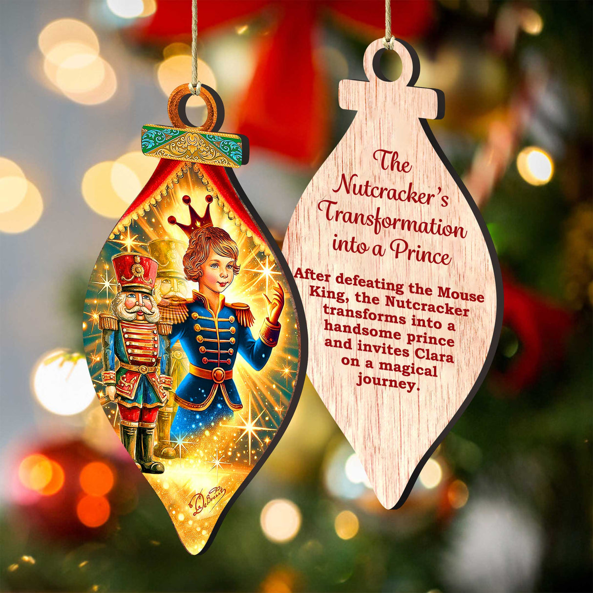 The Enchanted Nutcracker Suite Wooden Ornaments Set of 12 by G. DeBrekht - Christmas Décor - 8610103-S12