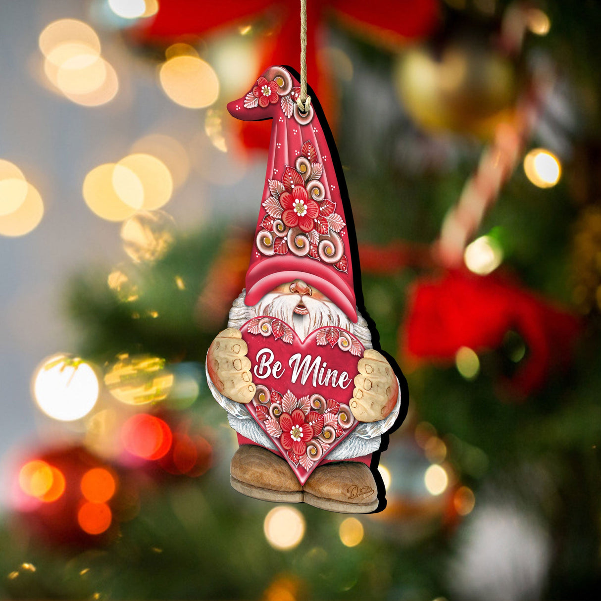 Be Mine Gnome Wooden Ornaments by G.DeBrekht - Love Family Kids Decor - 8611019-S2