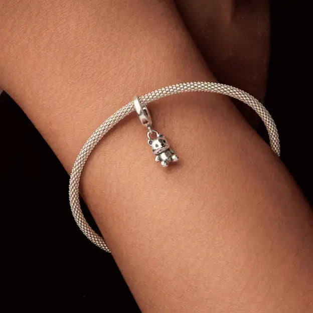 S925 Silver Bear Pendant Parts - Lootquake