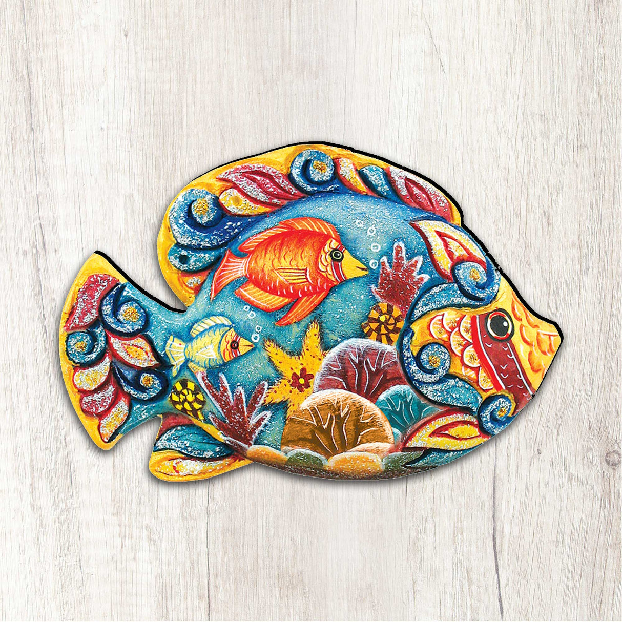 Decoración para puerta de casa de playa con peces tropicales de G. DeBrekht - Decoración costera navideña - 8126121H