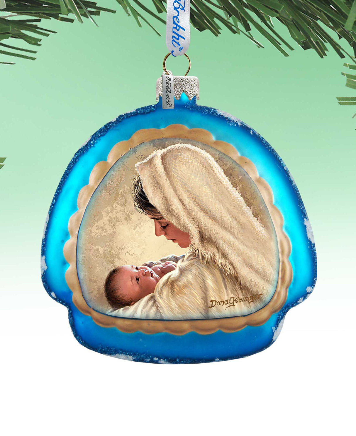 Mother of God Glass Rainbow Christmas Ornament by D. Gelsinger - Nativity Holiday Decor - 756-025-DG