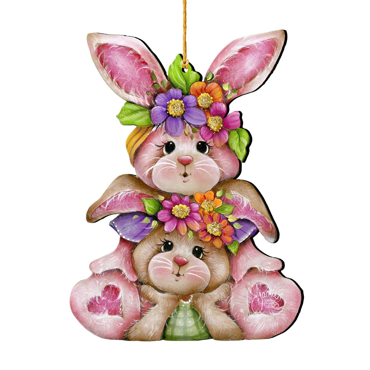 Adornos rústicos de conejito - Decoración primaveral de Pascua - Regalo de Pascua de J. Mills-Price - 8652832