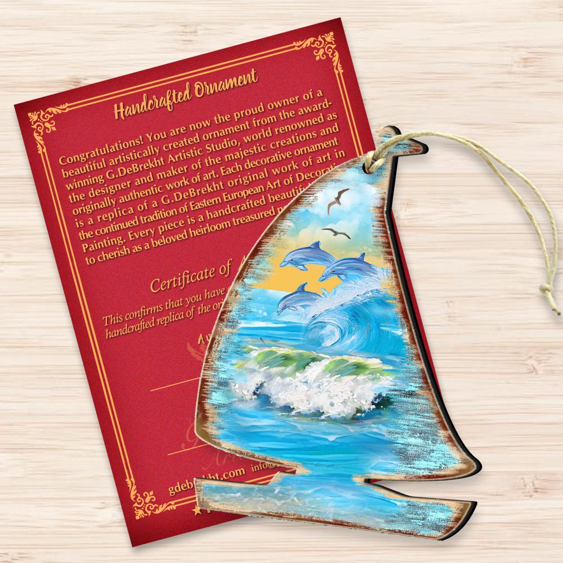 Sailboat Wooden Ornaments by G. DeBrekht - Coastal Holiday Decor - 8198524-2