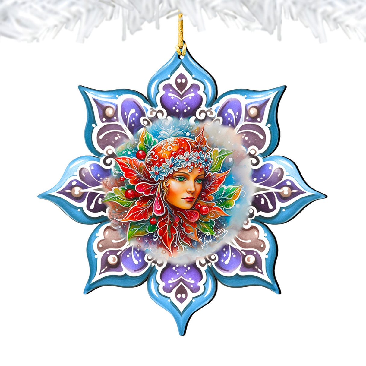 Adornos de madera con forma de copo de nieve de G. Debrekht - Decoración navideña - 8688403