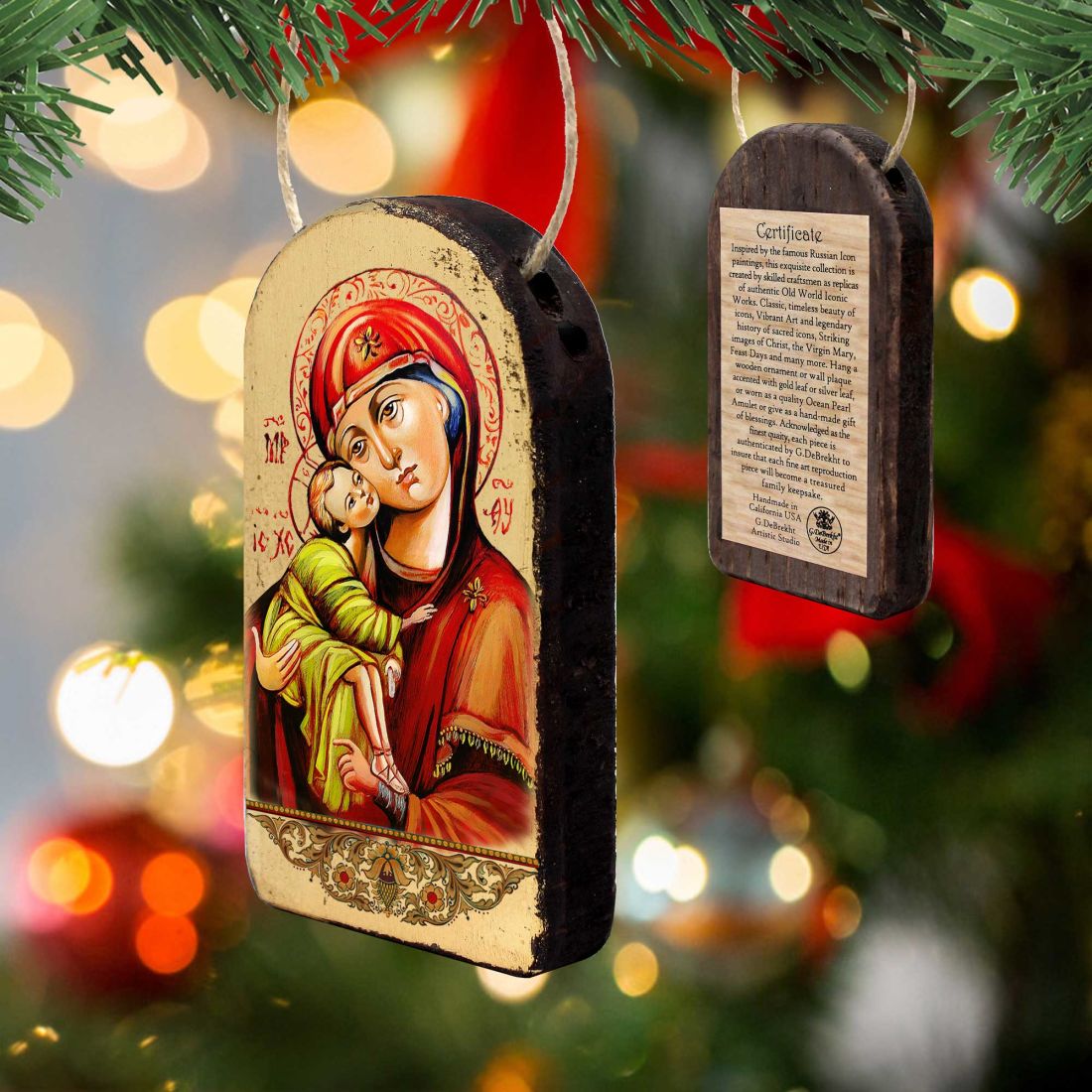 Holy Virgin Mary Religious Orthodox Sacred Icon Ornament - Inspirational Icon Décor - 87011
