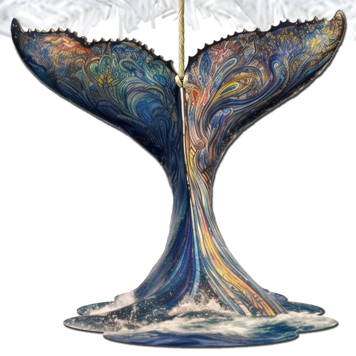 Humpback Whale Tail Wooden Ornaments by G.Debrekht - Wildlife Holiday Décor - 8710104-1