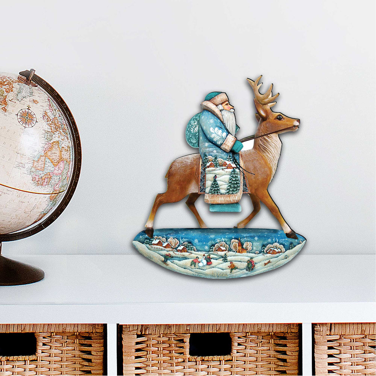 Decoración navideña para puerta con Papá Noel y reno, de G. DeBrekht - Decoración navideña con Papá Noel y muñeco de nieve - 8151123H