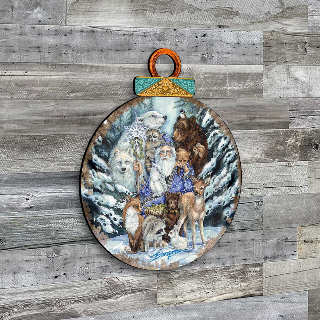 Colgador de pared "Reuníos en paz, Papá Noel" de J. Bergsma - Decoración navideña - 8591968H-JB