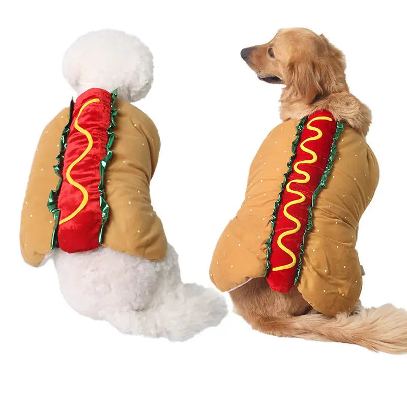 Pet Dog and Cat Costume, Cute Hot Dog Sandwich Costume, Funny Hot Dog Clothes, Cat Costume - Lootquake