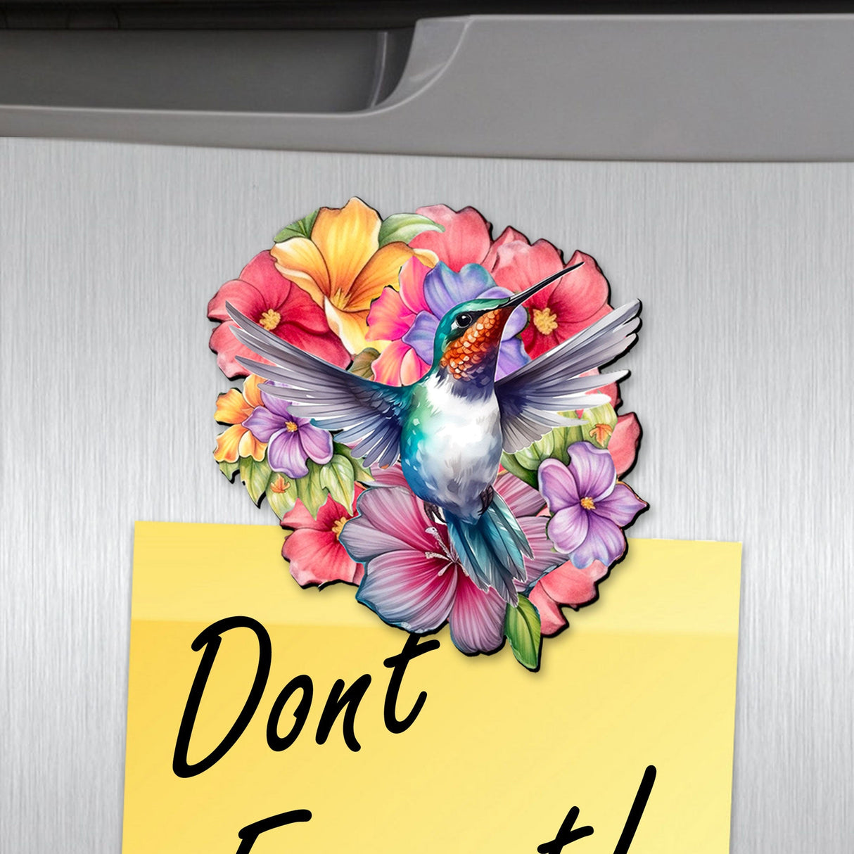 Hummingbirds Decorative Wooden Magnets Set of 6 by G. Debrekht - Wildlife Decor - 8090140G-S6