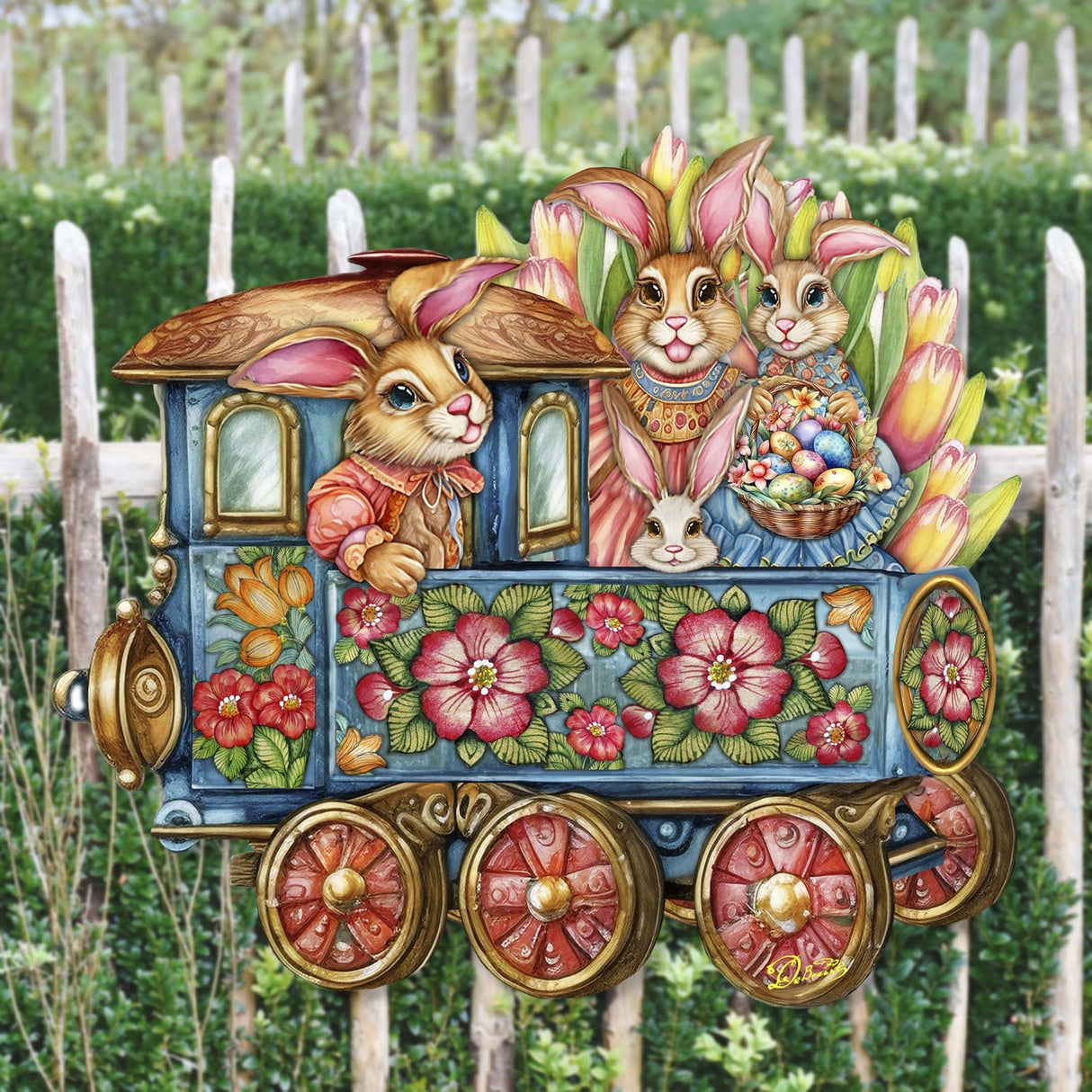 Easter Bunny Train Holiday Door Decor by G. Debrekht - Easter Spring Decor - 8652781H