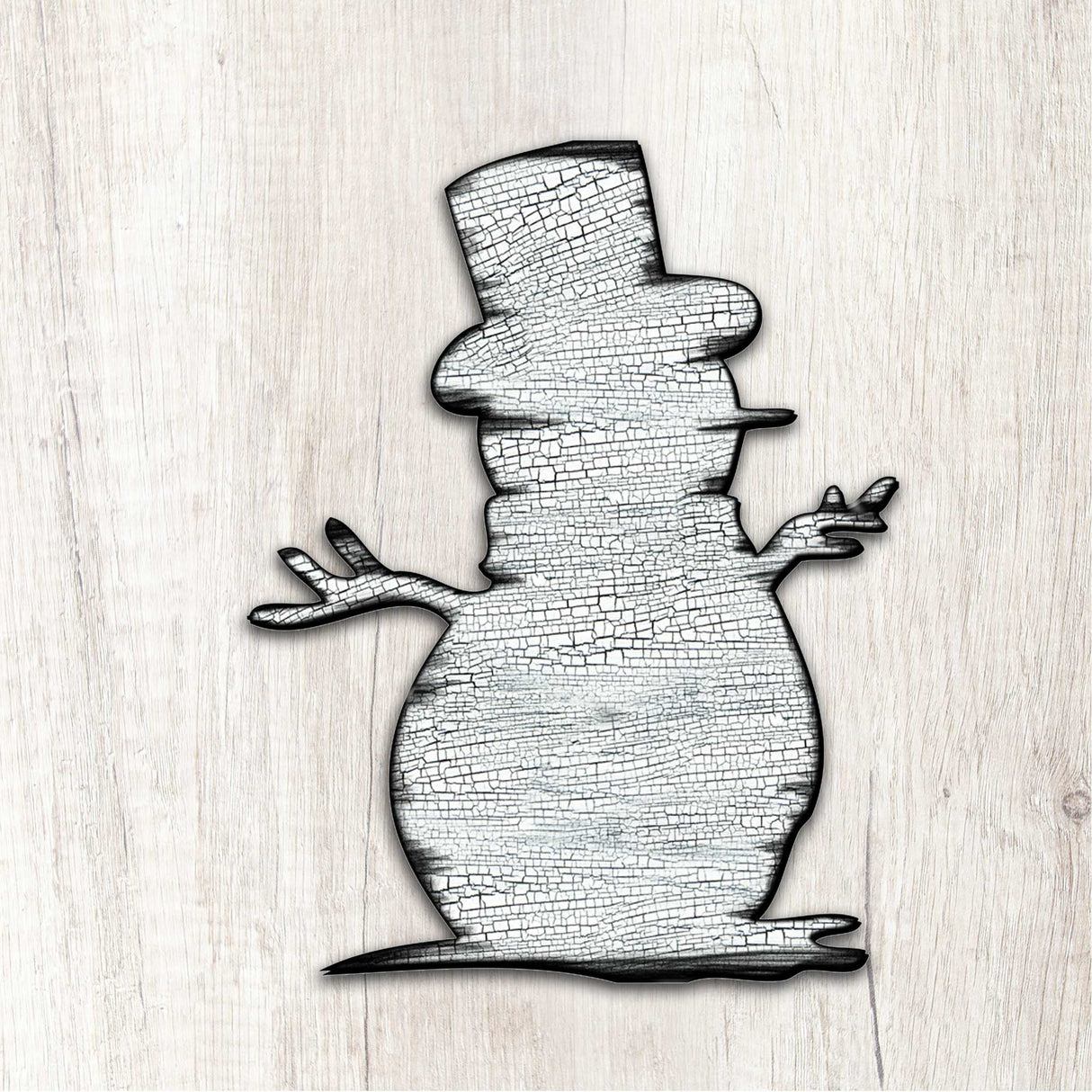 Decoración rústica para puerta con muñeco de nieve - Decoración navideña con Papá Noel y muñeco de nieve - 8198801H