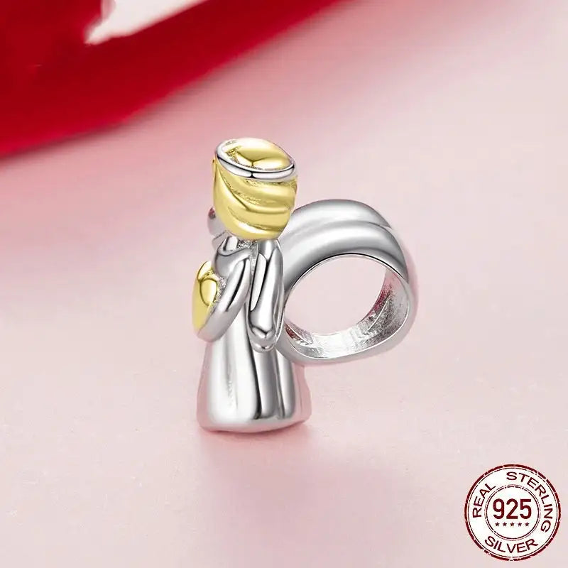 Sterling Silver Gold-plated Angel Guardian Beads - Lootquake
