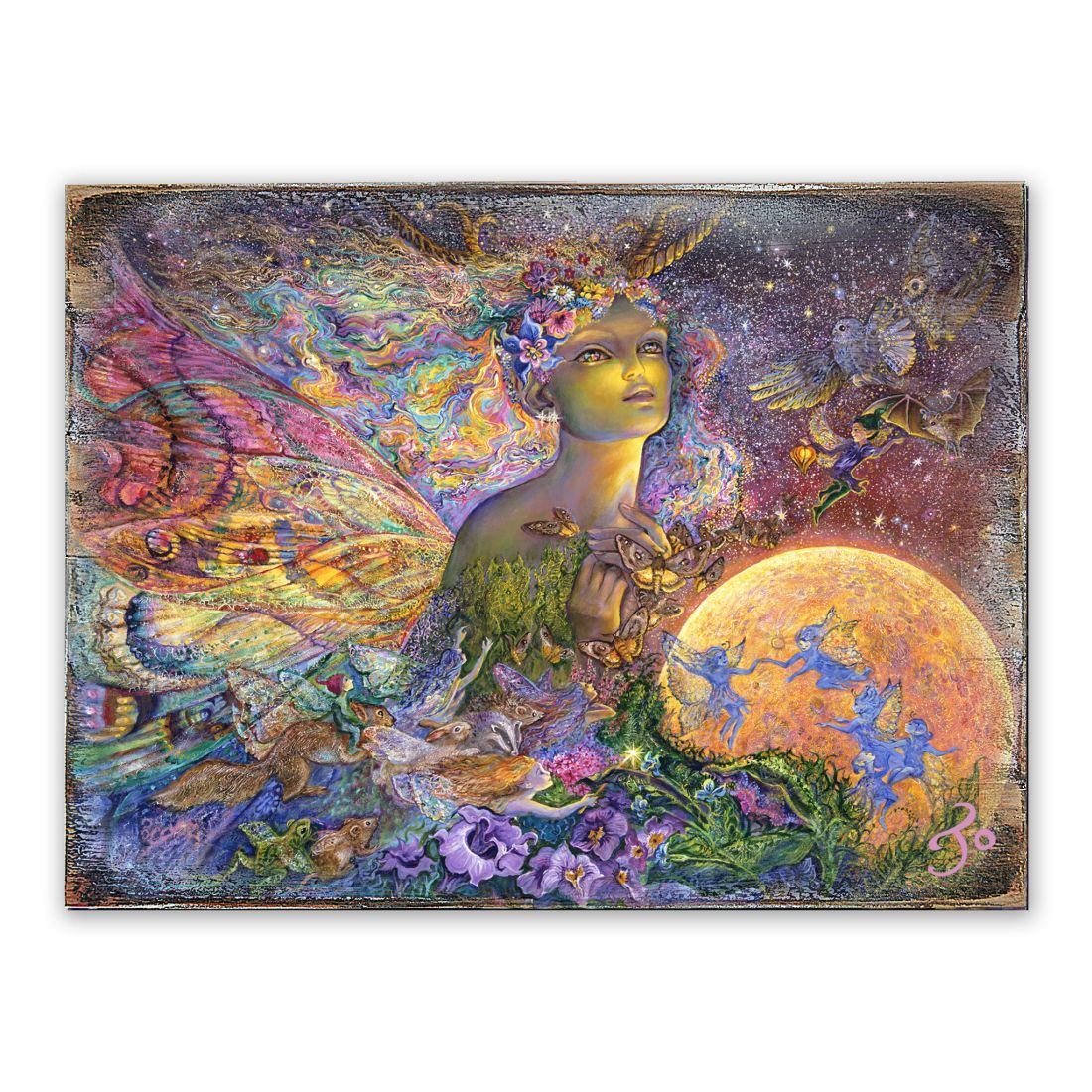 Arte mural de madera Titania Fantasy de Josephine Wall - Decoración de fantasía - 852112-JW