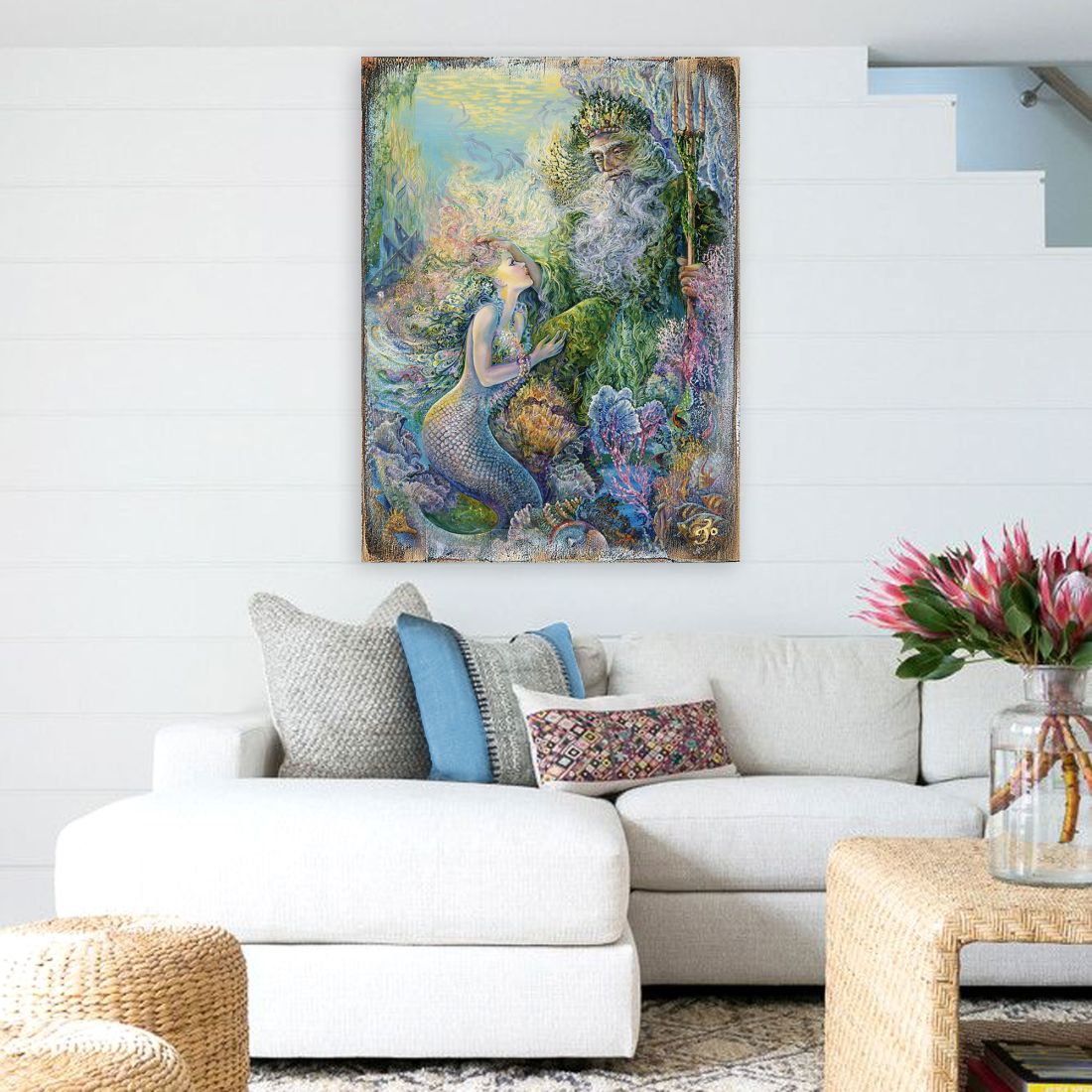 My Savior of The Sea Fantasy Wooden Wall Art by Josephine Wall - Fantasy Decor - 852139-JW