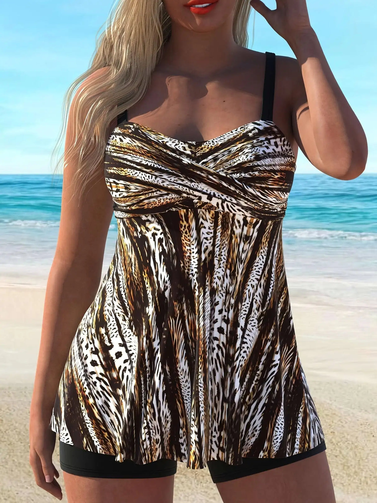 Women's Two-piece Casual Swimsuit P107 Decoral - Lootquake