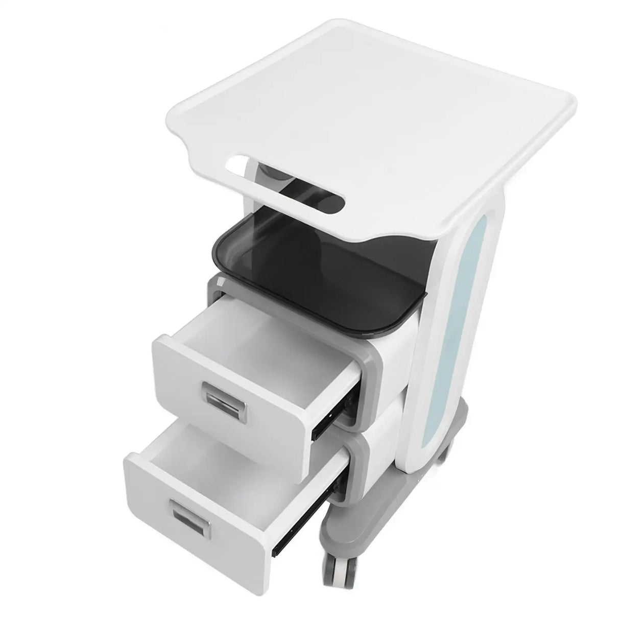 Mobile Medical Trolley Cart Enlarged Tabletop Double Drawer Multifunctional Medical Cart for Beauty Salon Clinic - Lootquake