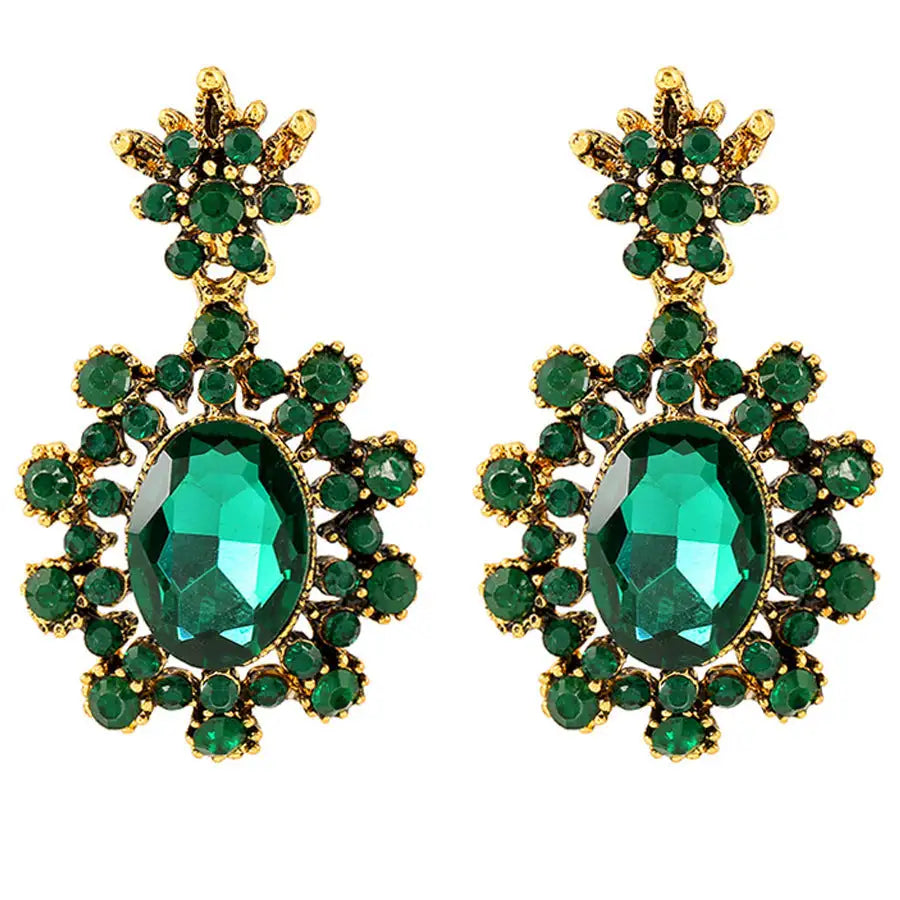 European And American Fashion Cool Vintage Sapphire Stud Earrings - Lootquake