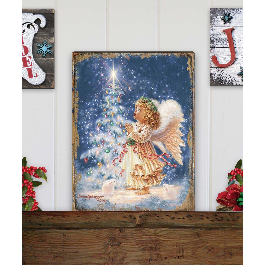 My Christmas Wish Art Wooden Wall Art by D. Gelsinger - Nativity Holiday Decor - 95656B-0703