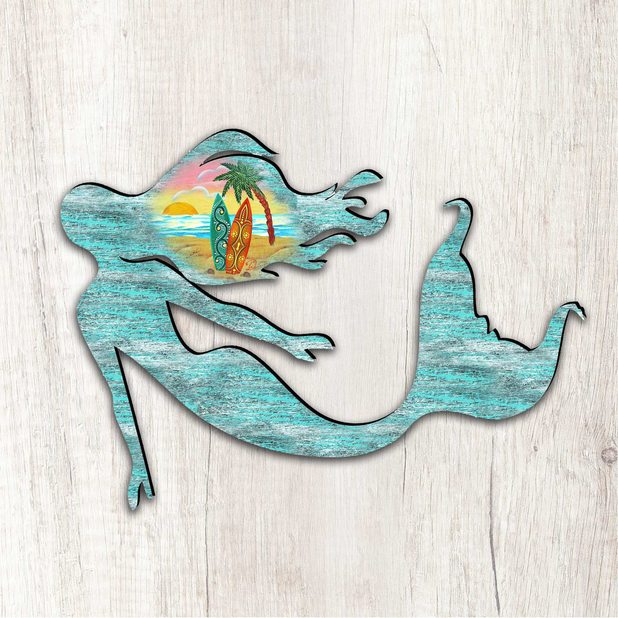 Mermaid Coastal Door Decor by G. DeBrekht - Coastal Holiday Decor - 8198514H