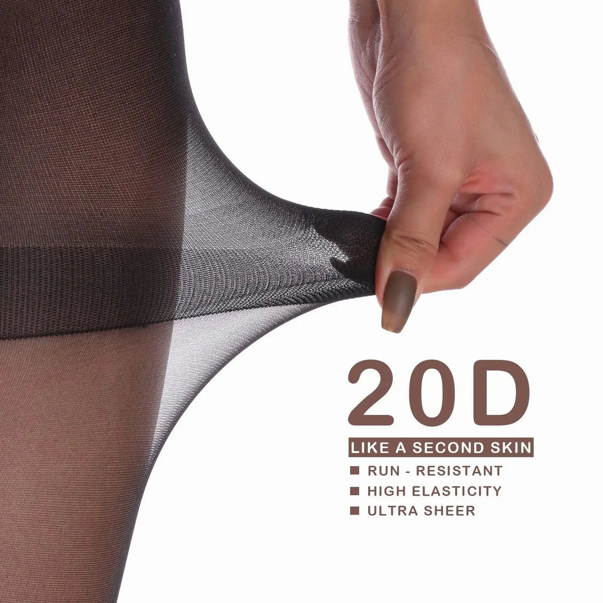 4 Pairs Women's Sheer Tights 20 Denier Control Top Pantyhose With Reinforced Toes - Lootquake
