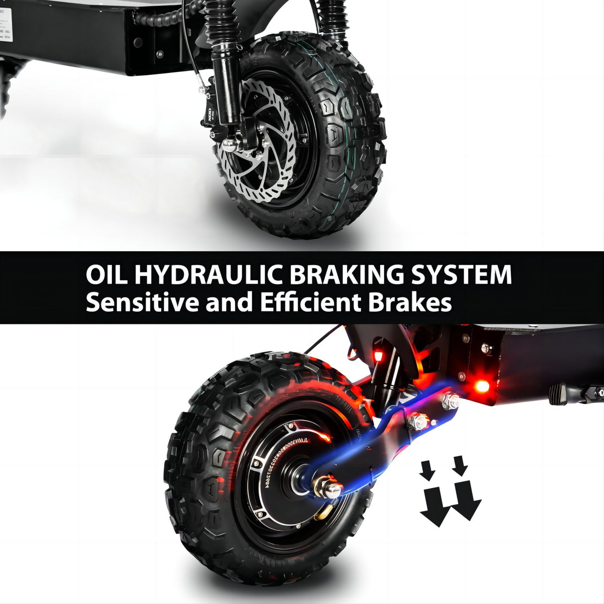 Trottinette électrique avec siège, double moteur 6000 W, vitesse maximale 80 km/h, batterie 60 V 35 Ah, autonomie de 80 km, pneus tout-terrain 11 pouces pour les déplacements urbains et les sorties tout-terrain.
