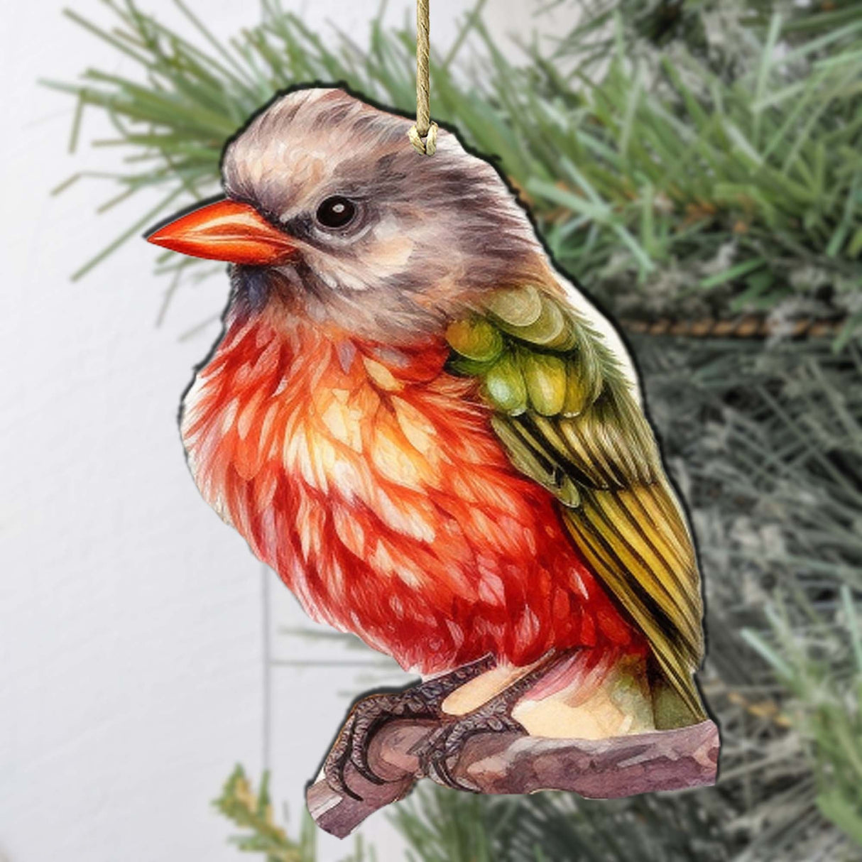 Enchanted Forest Bird Wooden Ornaments by G.Debrekht - Wildlife Holiday Decor - 8710005-3