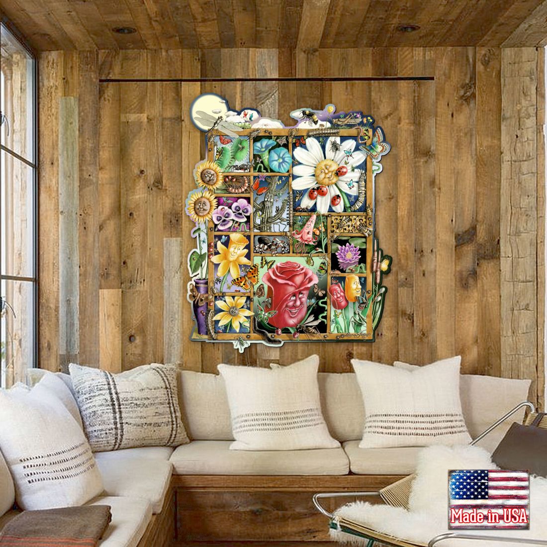 Bugs & Blossoms Whimsical Wall Art by Laura Seeley - Love Family Kids Decor - 8513002-LS