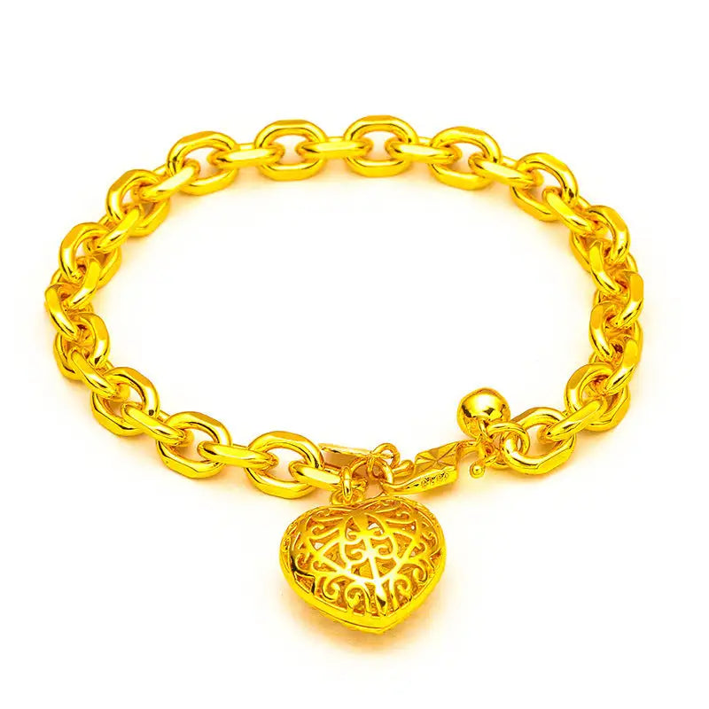 Vietnam Placer Gold Women's Heart Bracelet - Lootquake