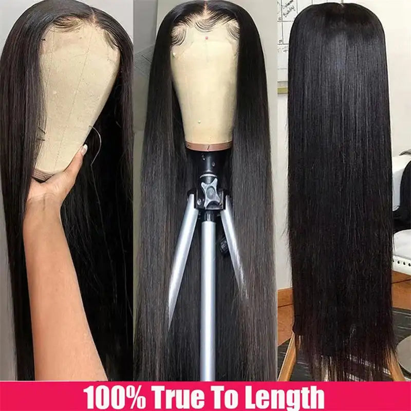 Women's Fashion Simple Human Hair Straight Wig - Lootquake
