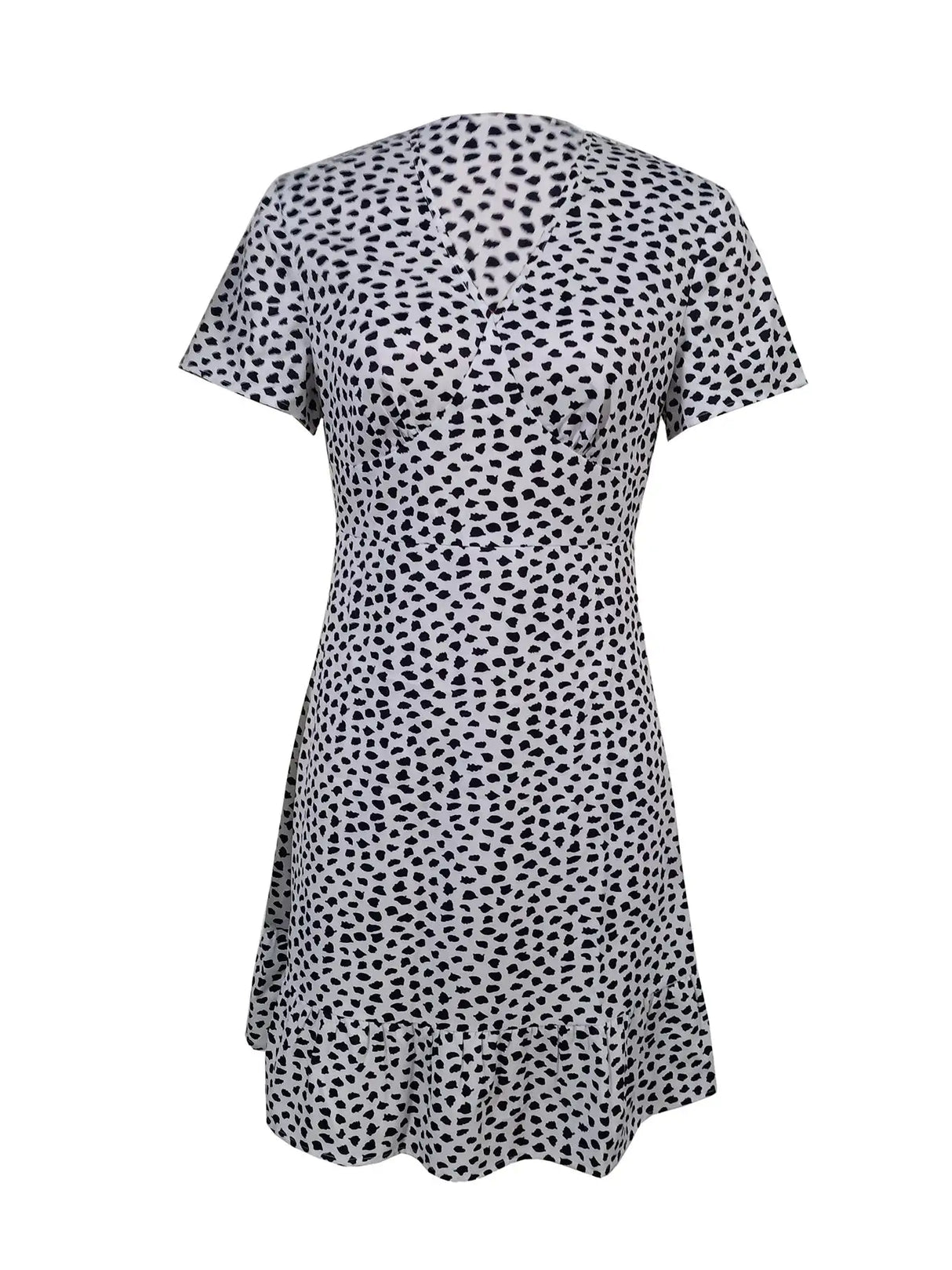 Ladies' V-neck Printed Fashionable A-list Dress - Lootquake