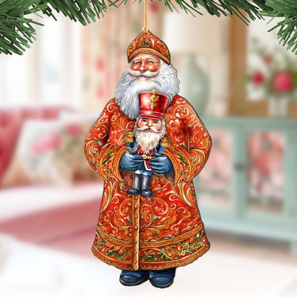 Cascanueces navideños de madera de G. Debrekht - Decoración navideña de Papá Noel - 8691401