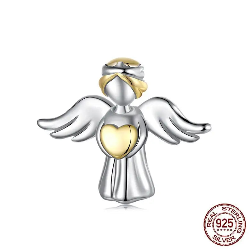 Sterling Silver Gold-plated Angel Guardian Beads - Lootquake
