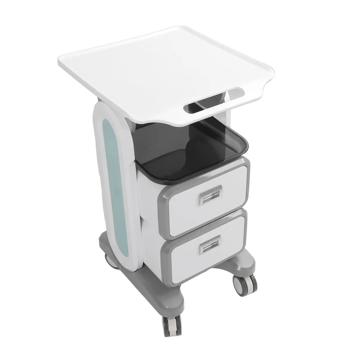 Mobile Medical Trolley Cart Enlarged Tabletop Double Drawer Multifunctional Medical Cart for Beauty Salon Clinic - Lootquake