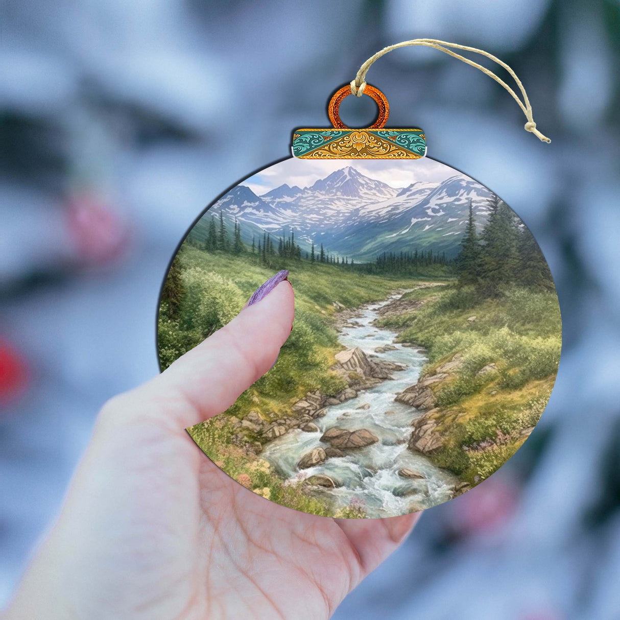 Adornos de madera de la naturaleza de Alaska de G.Debrekht - Decoración navideña de vida silvestre - 870076