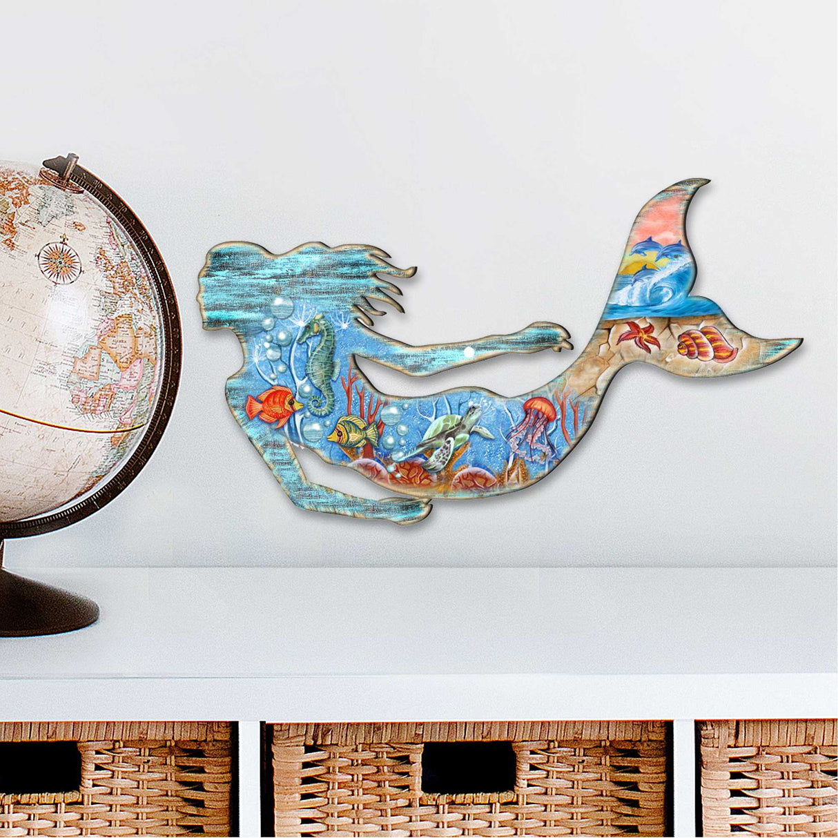 Decoración rústica de sirena para puerta de G. DeBrekht - Decoración costera navideña - 81985142H