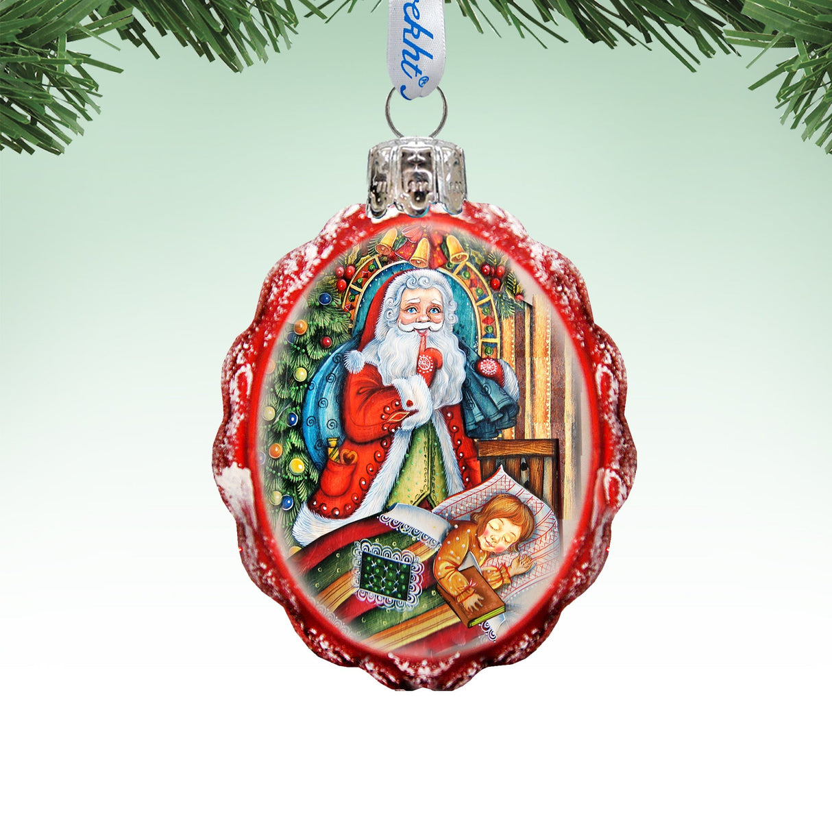 Christmas Night Mercury Glass Ornaments Set of 3 by G. DeBrekht - Christmas Santa Snowman Decor - 770103-2S3