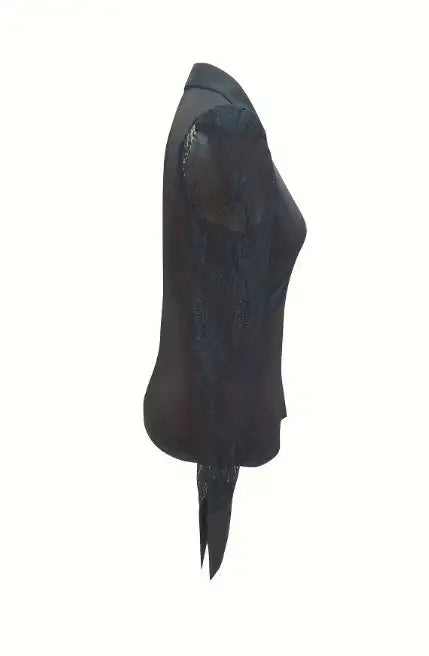 Ladies' Solid Color Mesh V-neck Casual Button Up Shirt - Lootquake