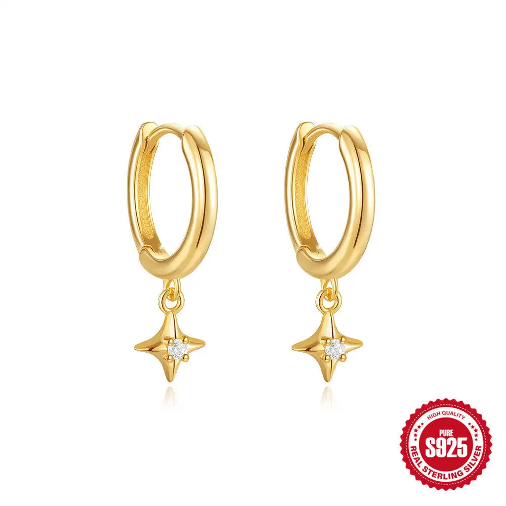 S925 Sterling Silver Diamond Ear Ring - Lootquake