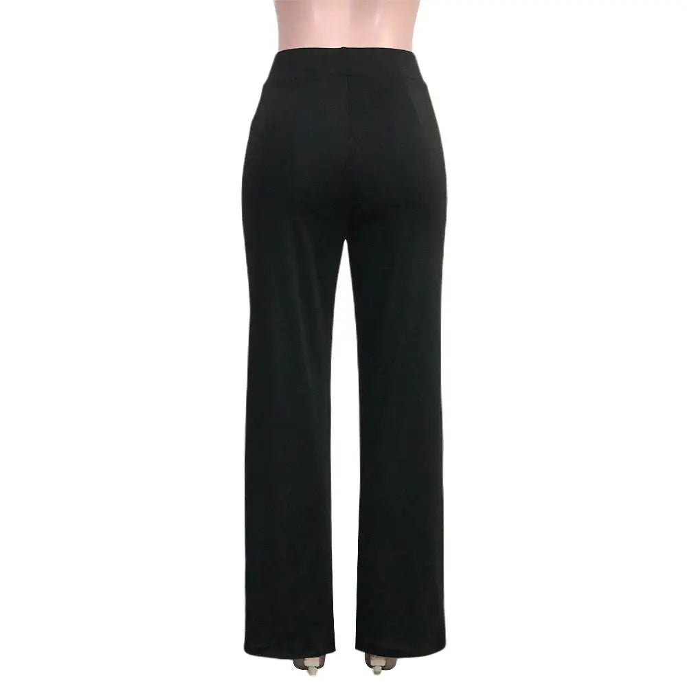 Solid Color Casual Pants Slim, High-waisted Bell Bottoms - Lootquake