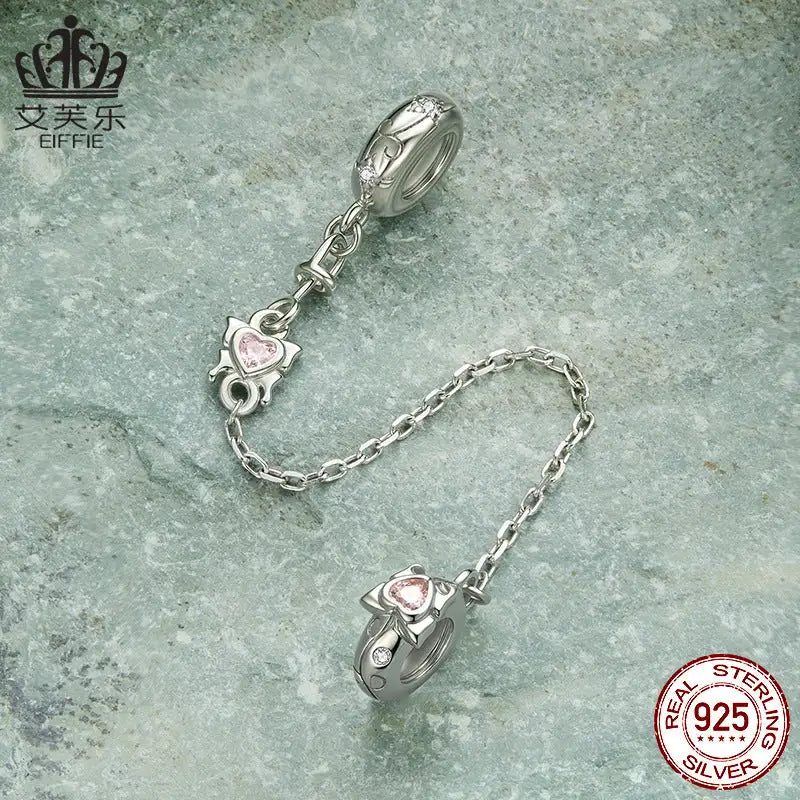 Butterfly Silicone Safety Chain S925 Sterling Silver - Lootquake