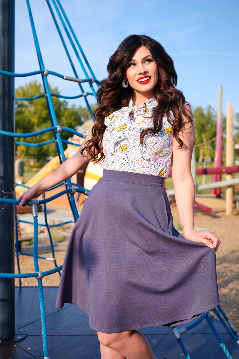 Top con lazo y reglas matemáticas (solo tallas grandes)