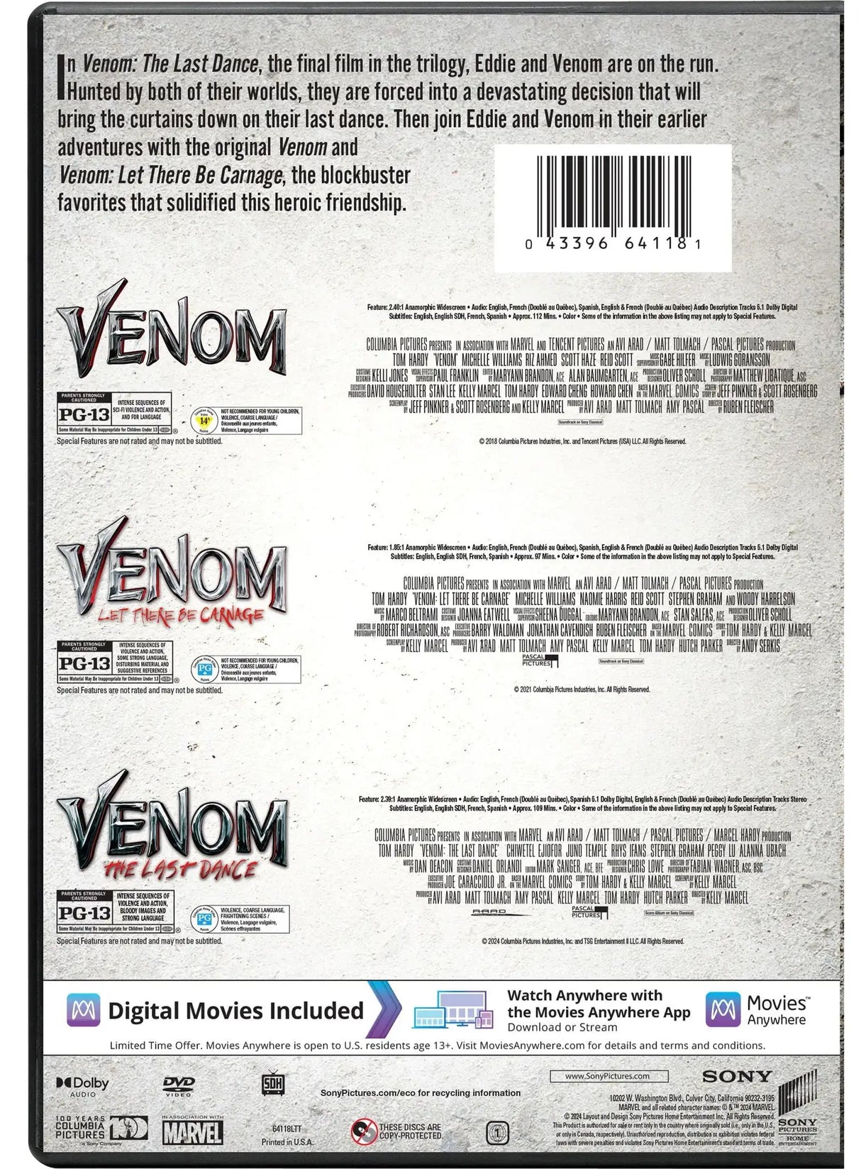 Venom 3-Movie Collection (DVD + Digital Copy) - Lootquake