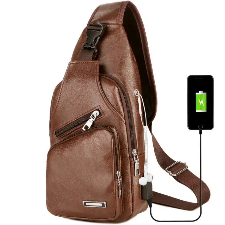 USB Portable Charging Chest Bag Messenger Bag - Lootquake