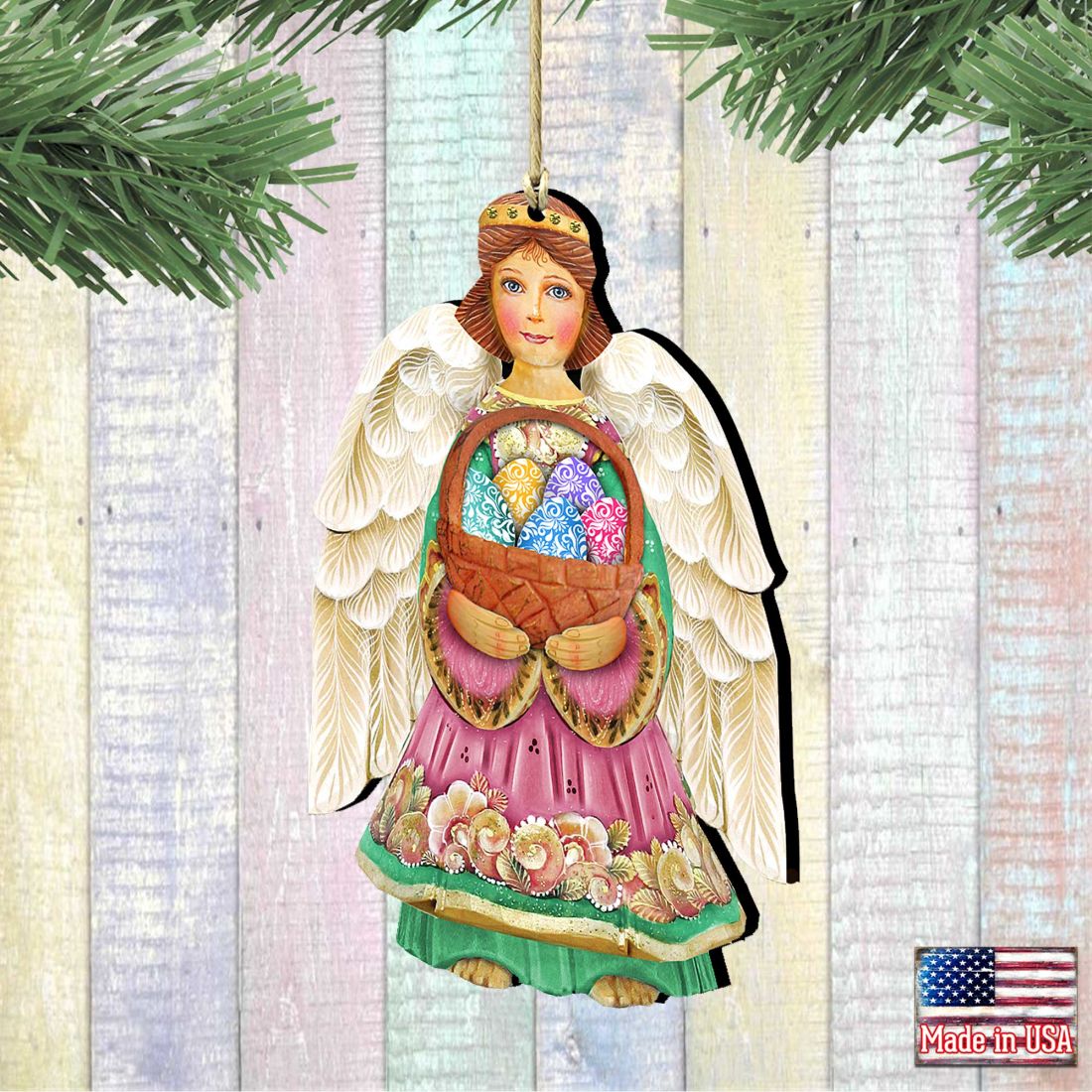 Easter Angel Wooden Ornaments by G. DeBrekht - Easter Spring Decor - 8154153