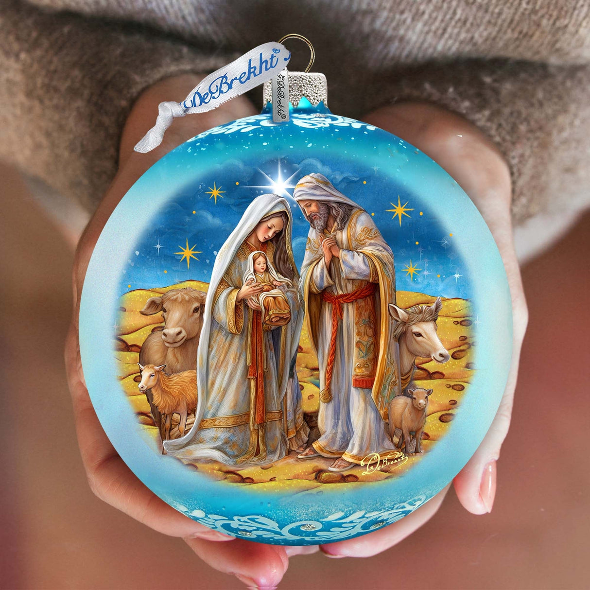 Betelhem Miracle Large Balls, Limited Edition Mercury Glass Ornament by G.Debrekht - Nativity Holiday Decor - 73939