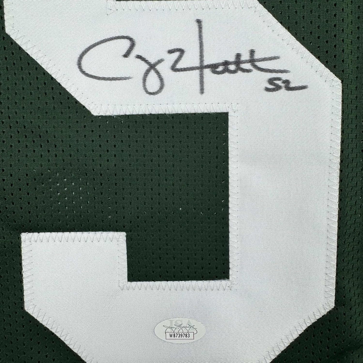 Framed Autographed/Signed Clay Matthews 35x39 Green Bay Green Football Jersey JSA COA
