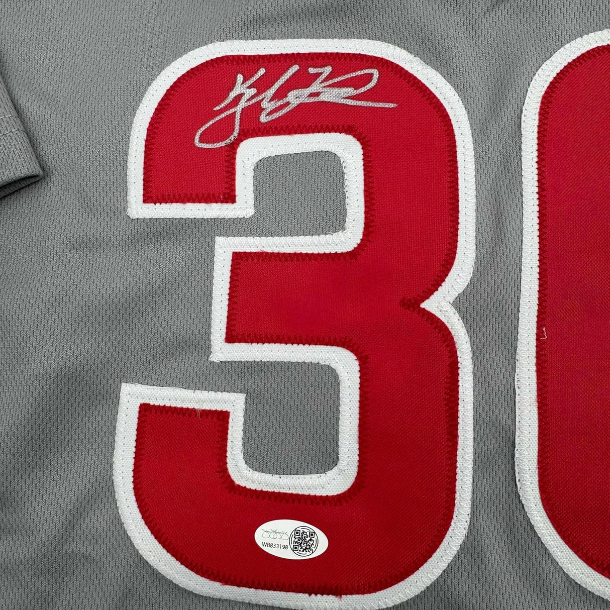 Framed Autographed/Signed Kyle Tucker 35x39 Chicago Grey Baseball Jersey JSA COA
