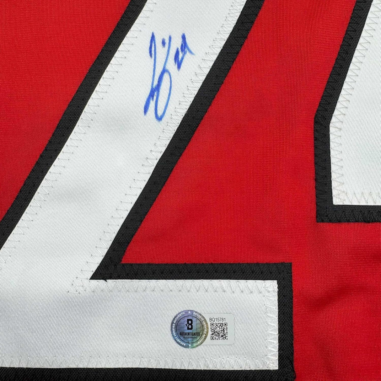 Framed Autographed/Signed Seth Jarvis 35x39 Carolina Red Hockey Jersey Beckett BAS COA